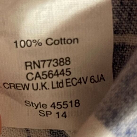 EUC J. Crew Blue Ikat Patterned Oxford Button-Down Shirt Sz. S - Picture 4 of 7